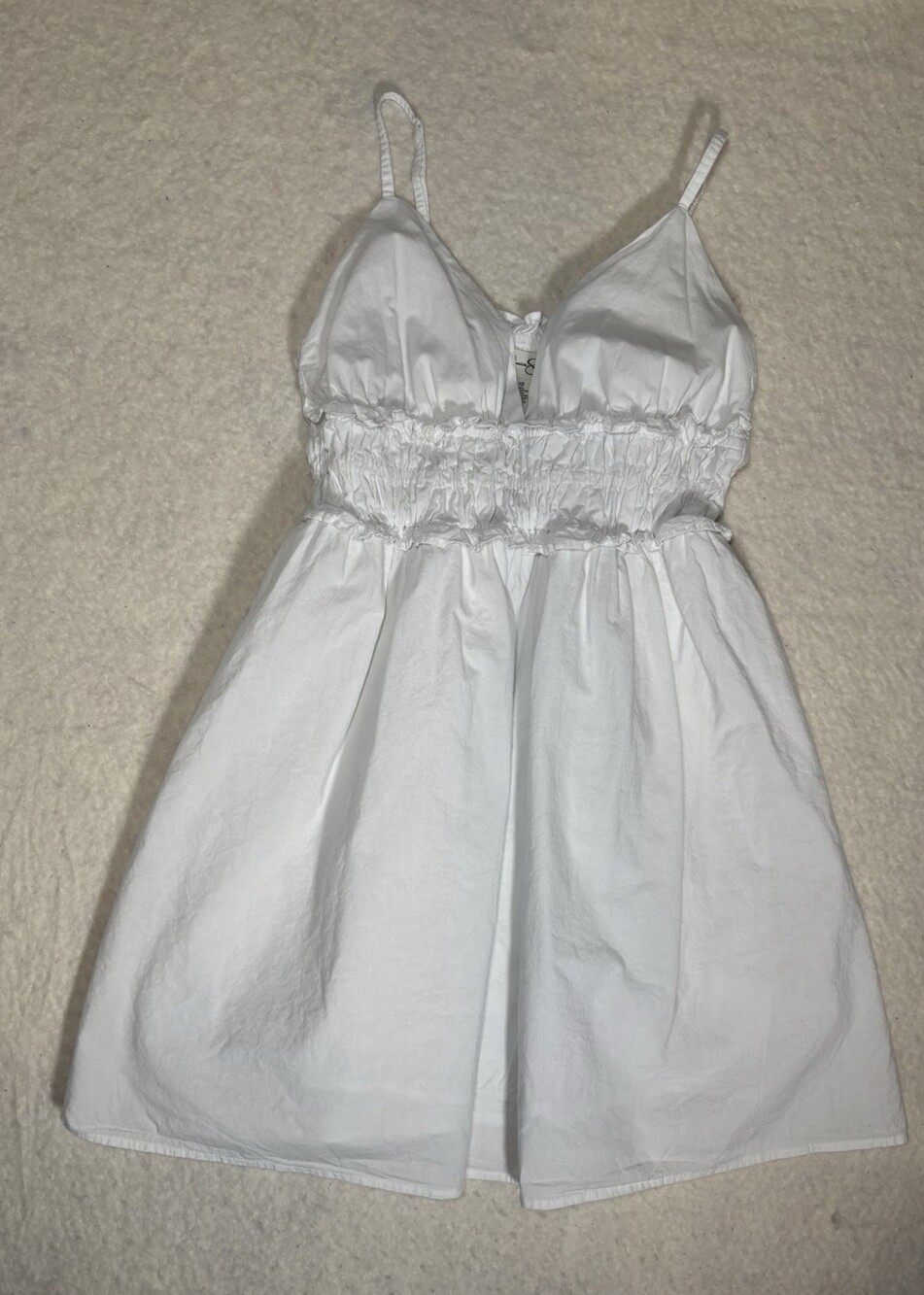 Y2K Jessica Simpson White Baby Doll Lined Dress 100% Cotton